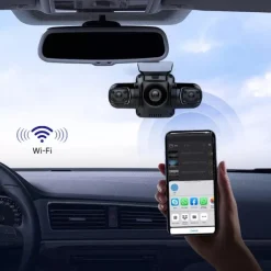 4 Channel 4*1080P Dash Camera Built-in GPS & WiFi CPL Dual Lens 8 Infrared Light Night Vision 170 Degree with Rear Lens Car DVR