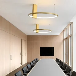 40 cm Adjustable LED Round Ceiling Light Gold Black Designer Minimalist Art Front Desk Conference Room Business Building Restaurant Clothing Store