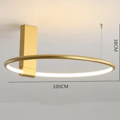 40 cm Adjustable LED Round Ceiling Light Gold Black Designer Minimalist Art Front Desk Conference Room Business Building Restaurant Clothing Store