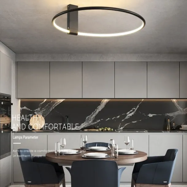 40 cm Adjustable LED Round Ceiling Light Gold Black Designer Minimalist Art Front Desk Conference Room Business Building Restaurant Clothing Store