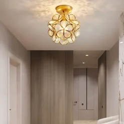 20 cm Ceiling Light LED Flower Design Pendant Lantern Design Glass Brass Modern 220-240V