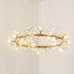 40/60 cm Circle Design Pendant Light Metal Modern Style Stylish Floral Style Electroplated Painted Finishes LED Nordic Style 220-240V
