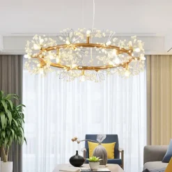 40/60 cm Circle Design Pendant Light Metal Modern Style Stylish Floral Style Electroplated Painted Finishes LED Nordic Style 220-240V