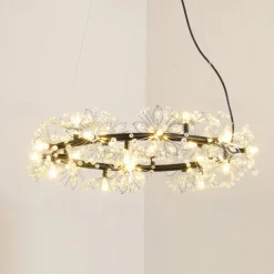 40/60 cm Circle Design Pendant Light Metal Modern Style Stylish Floral Style Electroplated Painted Finishes LED Nordic Style 220-240V