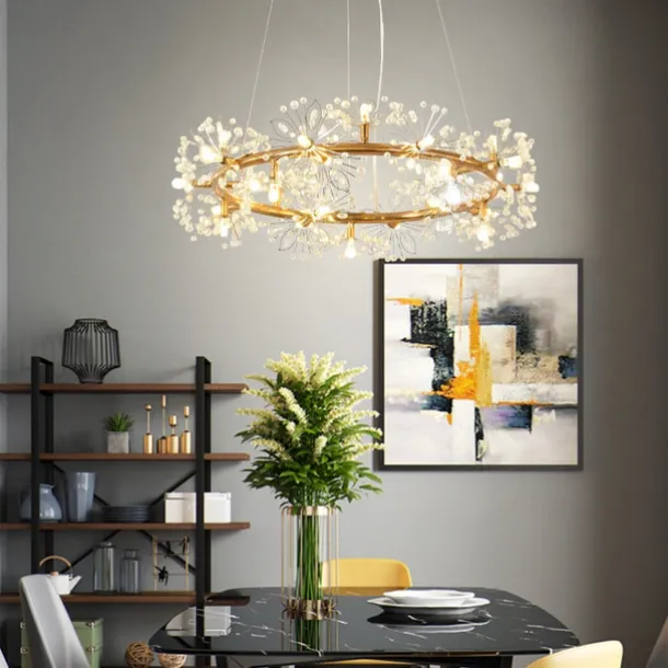 40/60 cm Circle Design Pendant Light Metal Modern Style Stylish Floral Style Electroplated Painted Finishes LED Nordic Style 220-240V