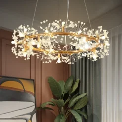 40/60 cm Circle Design Pendant Light Metal Modern Style Stylish Floral Style Electroplated Painted Finishes LED Nordic Style 220-240V