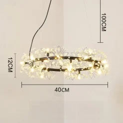 40/60 cm Circle Design Pendant Light Metal Modern Style Stylish Floral Style Electroplated Painted Finishes LED Nordic Style 220-240V