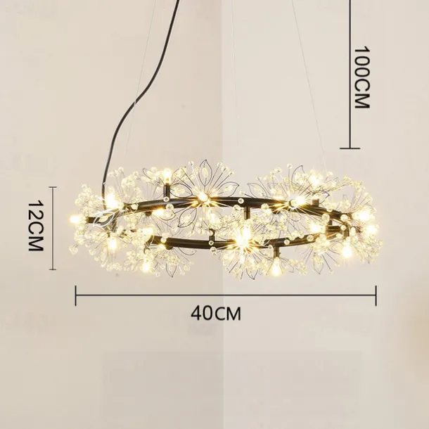 40/60 cm Circle Design Pendant Light Metal Modern Style Stylish Floral Style Electroplated Painted Finishes LED Nordic Style 220-240V