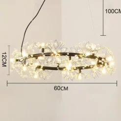 40/60 cm Circle Design Pendant Light Metal Modern Style Stylish Floral Style Electroplated Painted Finishes LED Nordic Style 220-240V