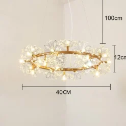 40/60 cm Circle Design Pendant Light Metal Modern Style Stylish Floral Style Electroplated Painted Finishes LED Nordic Style 220-240V