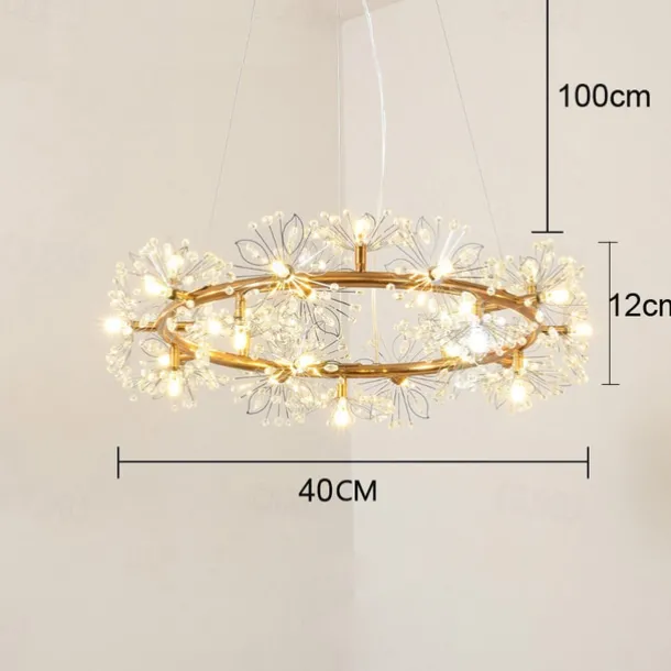 40/60 cm Circle Design Pendant Light Metal Modern Style Stylish Floral Style Electroplated Painted Finishes LED Nordic Style 220-240V