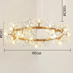 40/60 cm Circle Design Pendant Light Metal Modern Style Stylish Floral Style Electroplated Painted Finishes LED Nordic Style 220-240V