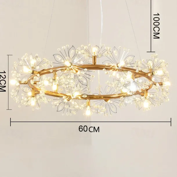 40/60 cm Circle Design Pendant Light Metal Modern Style Stylish Floral Style Electroplated Painted Finishes LED Nordic Style 220-240V