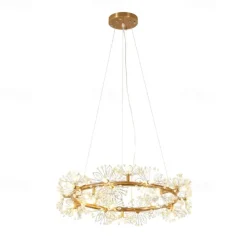 40/60 cm Circle Design Pendant Light Metal Modern Style Stylish Floral Style Electroplated Painted Finishes LED Nordic Style 220-240V
