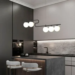 100 cm Cluster Design Line Design Pendant Light LED Metal Electroplated Painted Finishes Black Nordic Style 220-240V