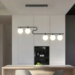 100 cm Cluster Design Line Design Pendant Light LED Metal Electroplated Painted Finishes Black Nordic Style 220-240V