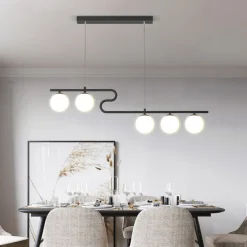 100 cm Cluster Design Line Design Pendant Light LED Metal Electroplated Painted Finishes Black Nordic Style 220-240V