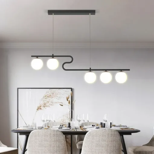 100 cm Cluster Design Line Design Pendant Light LED Metal Electroplated Painted Finishes Black Nordic Style 220-240V