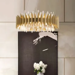 60/80 cm Crystal Chandelier Pendant Light Gold Luxury Modern Island Design Stainless Steel Electroplated 110-120V 220-240V
