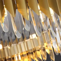 60/80 cm Crystal Chandelier Pendant Light Gold Luxury Modern Island Design Stainless Steel Electroplated 110-120V 220-240V