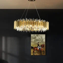 60/80 cm Crystal Chandelier Pendant Light Gold Luxury Modern Island Design Stainless Steel Electroplated 110-120V 220-240V