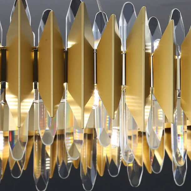 60/80 cm Crystal Chandelier Pendant Light Gold Luxury Modern Island Design Stainless Steel Electroplated 110-120V 220-240V