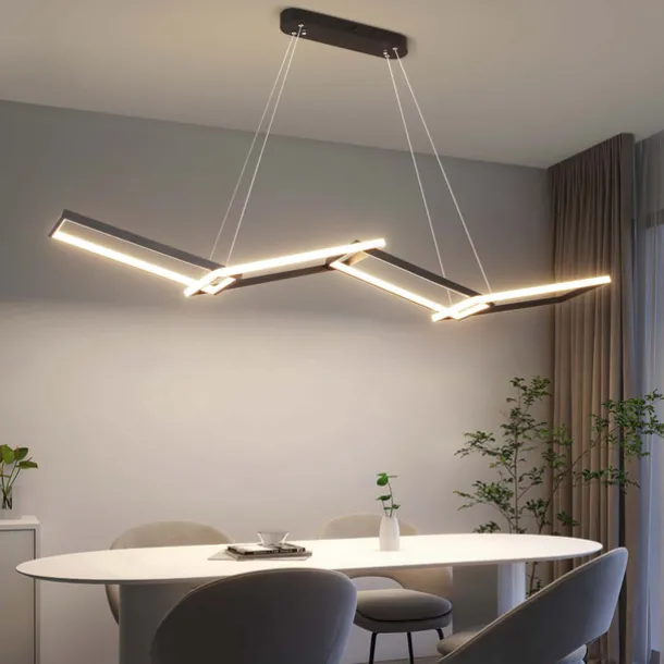 150 cm Dimmable Geometric Shapes Pendant Light Metal Acrylic Artistic Style Modern Style Geometrical Black Contemporary Modern 110-240 V