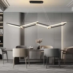 150 cm Dimmable Geometric Shapes Pendant Light Metal Acrylic Artistic Style Modern Style Geometrical Black Contemporary Modern 110-240 V