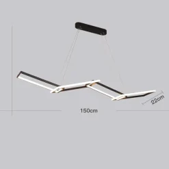 150 cm Dimmable Geometric Shapes Pendant Light Metal Acrylic Artistic Style Modern Style Geometrical Black Contemporary Modern 110-240 V