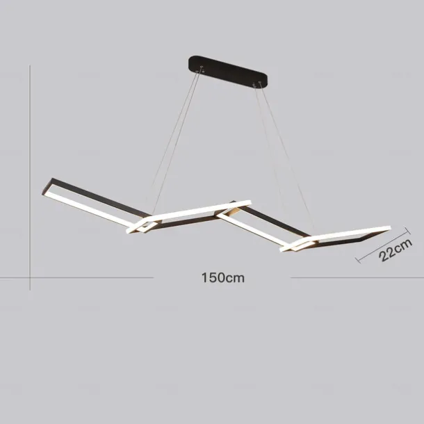 150 cm Dimmable Geometric Shapes Pendant Light Metal Acrylic Artistic Style Modern Style Geometrical Black Contemporary Modern 110-240 V
