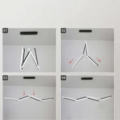 150 cm Dimmable Geometric Shapes Pendant Light Metal Acrylic Artistic Style Modern Style Geometrical Black Contemporary Modern 110-240 V