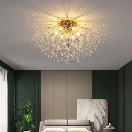 54/55/56/58 cm Firework Design Flush Ceiling Light LED Metal Modern Style Floral Style Geometrical Electroplated Nordic Style 220-240V