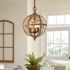 30 cm Globe Design Chandelier LED Pendant Light Wood Industrial Painted Finishes Vintage Country 220-240V