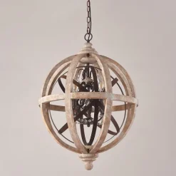 30 cm Globe Design Chandelier LED Pendant Light Wood Industrial Painted Finishes Vintage Country 220-240V