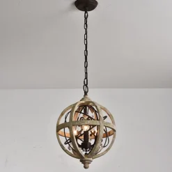 30 cm Globe Design Chandelier LED Pendant Light Wood Industrial Painted Finishes Vintage Country 220-240V