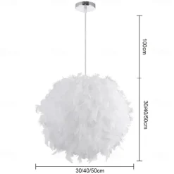 30/40/50 cm Globe Design Geometric Shapes Pendant Light LED Metal Artistic Style Modern Style Feather Electroplated Artistic Modern 220-240V