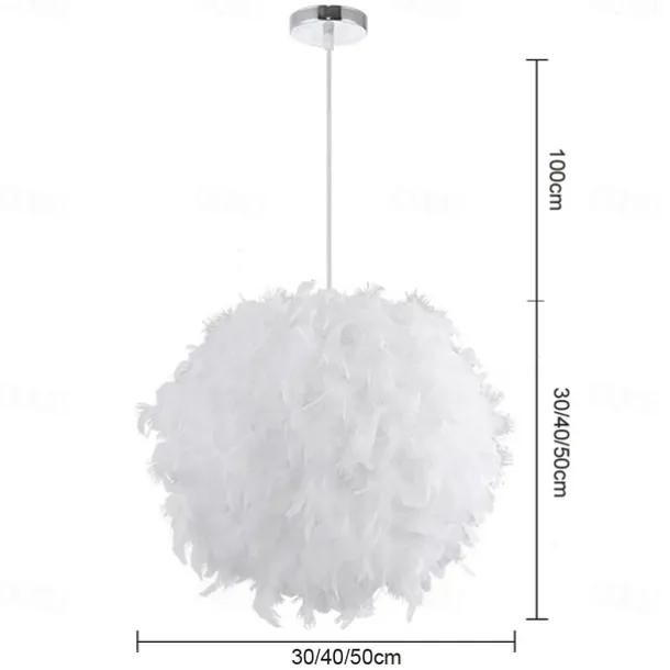 30/40/50 cm Globe Design Geometric Shapes Pendant Light LED Metal Artistic Style Modern Style Feather Electroplated Artistic Modern 220-240V