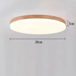 26/38/48 cm LED Ceiling Light Nordic Wood Round Design Flush Mount Lights Nature Inspired 110-120V 220-240V