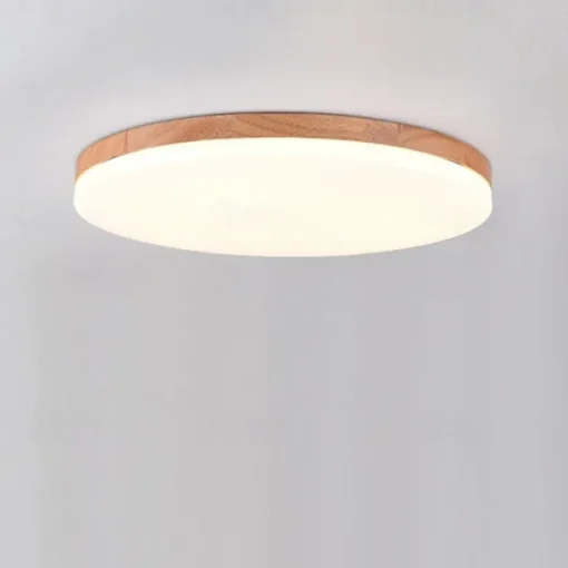 26/38/48 cm LED Ceiling Light Nordic Wood Round Design Flush Mount Lights Nature Inspired 110-120V 220-240V