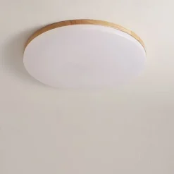 26/38/48 cm LED Ceiling Light Nordic Wood Round Design Flush Mount Lights Nature Inspired 110-120V 220-240V
