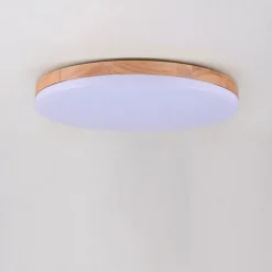 26/38/48 cm LED Ceiling Light Nordic Wood Round Design Flush Mount Lights Nature Inspired 110-120V 220-240V
