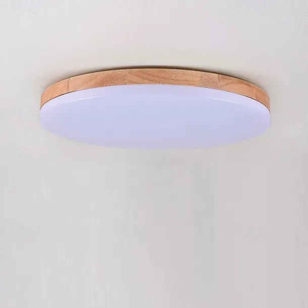 26/38/48 cm LED Ceiling Light Nordic Wood Round Design Flush Mount Lights Nature Inspired 110-120V 220-240V