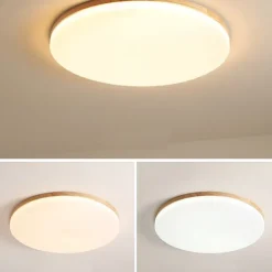 26/38/48 cm LED Ceiling Light Nordic Wood Round Design Flush Mount Lights Nature Inspired 110-120V 220-240V