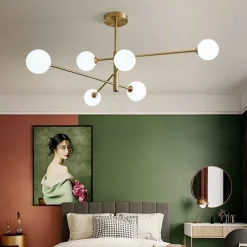 105 cm LED Ceiling Light Nordic Style Cluster Design Modern Geometric Shapes Single Design Pendant Light Metal Sputnik Gold Black Electroplated 110-120V 220-240V