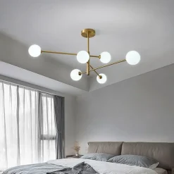 105 cm LED Ceiling Light Nordic Style Cluster Design Modern Geometric Shapes Single Design Pendant Light Metal Sputnik Gold Black Electroplated 110-120V 220-240V