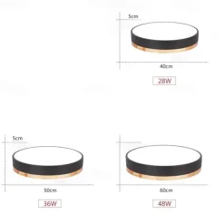 40/50/60 cm LED Ceiling Light Nordic Style Basic Flush Mount Lights Metal Sector Painted Finishes Wood Modern White Black Yellow Green Blue Pink Gray 110-120V 220-240V