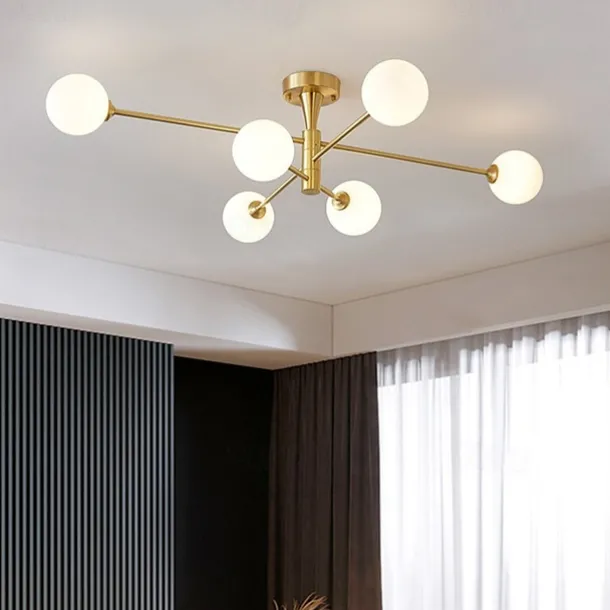 105 cm LED Ceiling Light Nordic Style Chandelier Globe Lampshade Instant Cabin Streetwear Modern 6-Light Living Room Bedroom Office110-240 V