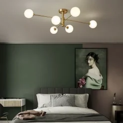105 cm LED Ceiling Light Nordic Style Chandelier Globe Lampshade Instant Cabin Streetwear Modern 6-Light Living Room Bedroom Office110-240 V