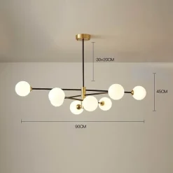 90 cm LED Chandelier Nordic Style Sputnik Design Pendant Light Cluster Design Aluminum Cluster Modern Industrial Electroplated Painted Finishes 110-120V 220-240V