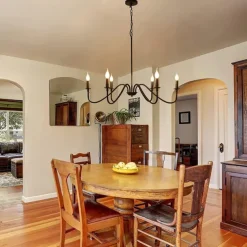 88 cm LED Pendant Light 6 Light Candle Style Industrial Iron for Dining Room, Living Room, Kitchen Black Modern Traditional / Classic 220-240V